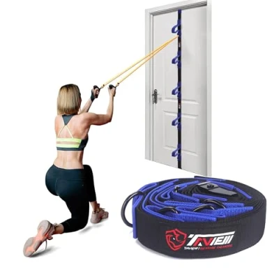 Imagen de Correa de anclaje puerta para ejercicios bandas resistencia, accesorio gimnasio multipunto fitness en casa, equipo entrenamiento resistencia portátil puerta, fácil