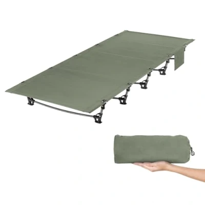 Imagen de Leogreen Cama Plegable Compacta, Ultraligera Portátil Fuerte y Resistente, 192 x 70 17cm, Carga máxima 150 kg, para Camping, Playa, Viajes, Escalada, Verde Oscuro