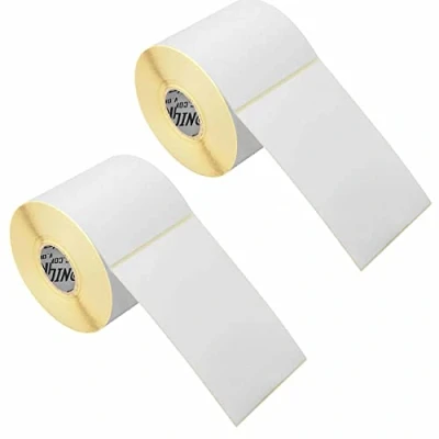Imagen de 2 rollos (1000 etiquetas) etiquetas térmicas directas blancas (6 x 4 pulgadas) 100 mm 150 para impresora Zebra GK420D GX420D GK420T