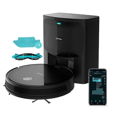 Imagen de Cecotec Robot Aspirador con Base Autovaciado Conga 2499 Ultra Home Advanced. Tecnología Giroscópica, 2100 Pa, App, Cepillo Multifunción, 2 Cepillos Laterales, Mopa, Detección de Bolsa Automática 3L
