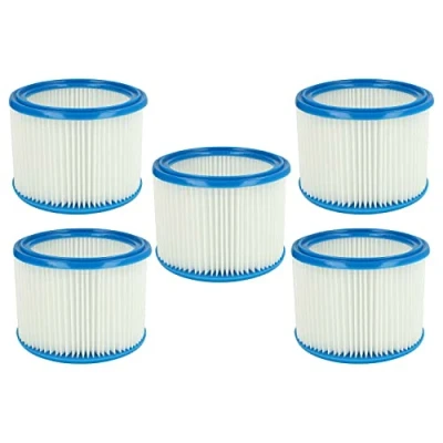 Imagen de vhbw Set de filtros 5x Filtro plisado compatible con Makita VC2012L, VC2511, VC2512L, VC3011L, VC3012L aspiradora en seco y mojado Filtro, cartucho