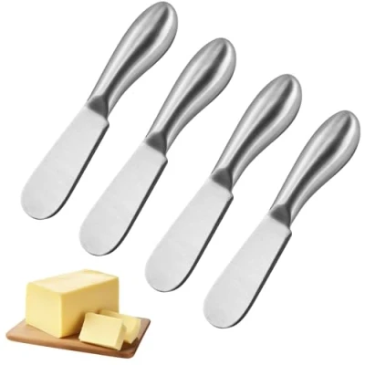 Imagen de AMANDELIZABE 5 cuchillos de mantequilla, cuchillo pequeño pan acero inoxidable, queso, juego postre, mini queso para crema, mermelada