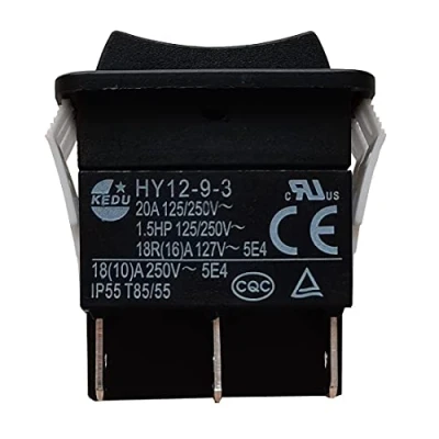 Imagen de Interruptor basculante serie KEDU HY12 9, interruptores de botón pulsador para electrodomésticos y dispositivos similares, 125/250 V 20 A 9 3 (HY12 3)