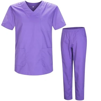 Imagen de MISEMIYA Uniformes Sanitario Unisex Sanitarios MÉDICOS Conjuntos BZ 817 8312 4XL, Lila 21