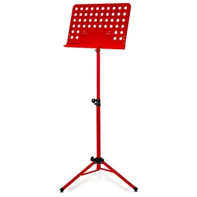 Imagen de Classic Cantabile atril orquesta chapa perforada Heavy rojo