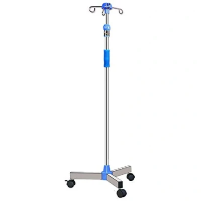 Imagen de Gotero De pie Soporte Para Portasueros Portátil Infusión Acero Inoxidable Ajustable En Altura, Bolsa Intravenosa 4 Ganchos 3 Ruedas Hospital Y Clínica