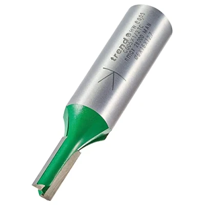 Imagen de Trend CraftPro Broca de corte recto dos flautas, vástago 1/2 pulgada, diámetro 6 mm y longitud 16 mm, punta carburo tungsteno, C005X1/2TC