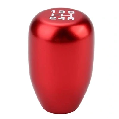 Imagen de Gorgeri perilla de cambio marcha para automóvil 5 velocidades, manual palanca cabeza con 3 adaptadores 8/10/12 mm(rojo)
