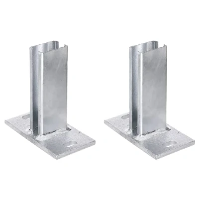 Imagen de GAH Alberts 663674 685690 Soporte para postes de valla doble varilla (galvanizado en caliente, atornillar, 60 x 40 mm, 2 unidades)