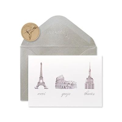 Imagen de Papyrus Swirl Tarjetas de agradecimiento en caja 14 unidades, color World Icons