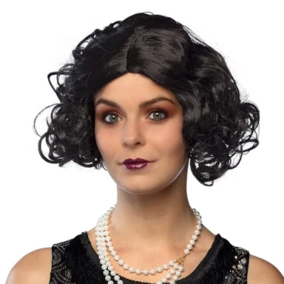 Imagen de Boland 85713 Peluca años 20, peinado de pelo sintético para disfraz flapper o Charleston, carnaval, fiesta temática
