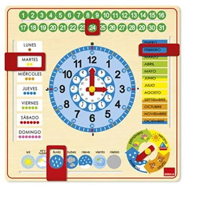 Imagen de Goula Reloj calendario, Juego educativo preescolar para aprender distintos conceptos del tiempo a partir de 3 años