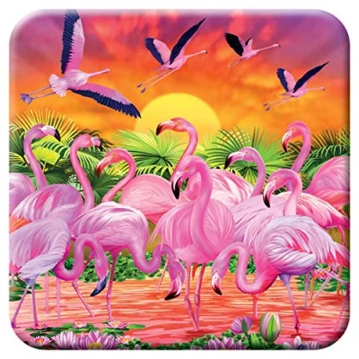 Imagen de 3D LiveLife Posavasos de Corcho Flamencos Deluxebase. del Safari Lenticular 3D, con Ilustraciones Originales Licencia reconocido Artista Michael Searle