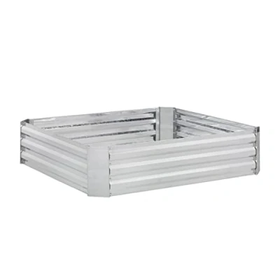 Imagen de Relaxdays Bancal Huerto Urbano, Metal Galvanizado, Jardinera para Cultivar Flores, Plantas y Verduras, 30x120x90 cm, Plateado, Hierro