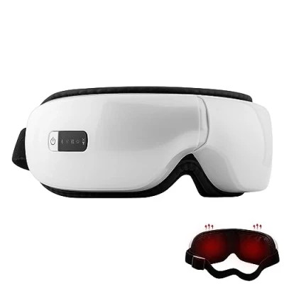 Imagen de Masajeador ocular, con música caliente, vibrante y bluetooth, recargable, masaje de tratamiento ocular en modo 5, alivia el dolor mejora la sequedad sueño