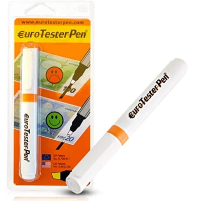 Imagen de Euro TESTER PEN XL Detector Billetes Falsos Profesional, Rotulador para Dolar Libras y principales monedas internacionales, Original Made in Italy