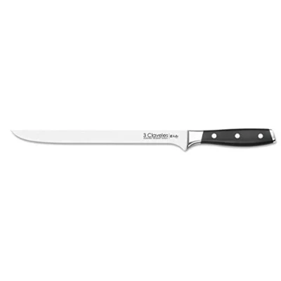 Imagen de 3 Claveles Cuchillo Jamonero, Pulido Mate, Acero Inoxidable, Línea Toledo (25cm 9,5&quot;)