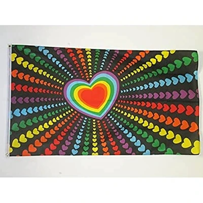 Imagen de AZ FLAG Bandera Arco Iris Amor 90x60 cm Arcoiris Gay 100% Poliéster con Ojales de Metal Integrados 50g Colores Vivos Y Resistente A La Decoloración