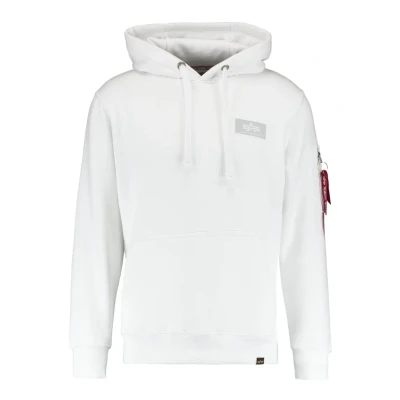 Imagen de Alpha Industries BACK Print Jersey con capucha, Hombre, Talla: Small, Weiss