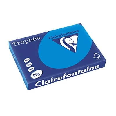 Imagen de Clairefontaine Trophée Resma de papel, 80 gr/m², 500 hojas, A3 (42 x 29.7 cm), color azul turquesa