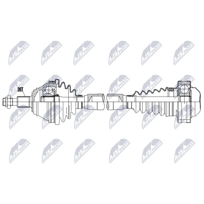 Imagen de NTY NPW VW 201 Árbol de transmisión Eje delantero, derecha 805mm 94mm Caja cambios manual VOLKSWAGEN: Golf 4, 4 Variant