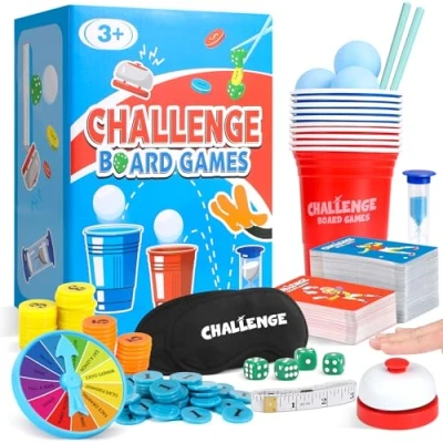 Imagen de Pourbibi Juego de Mesa Juegos en Familia Dinámico para y Amigos, Un Divertido Cartas Familiar Lleno Pruebas Desafíos Adultos Niños Regalos Navidad Originales