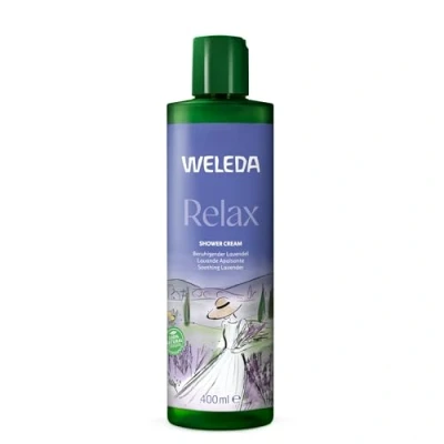 Imagen de Weleda Relax, Gel de Ducha Cremoso Lavanda, Limpia Suavemente la Piel, Sensación Relax y Confort, con Lavanda Aceites Esenciales, Natural, Vegano, Todo Tipo Pieles 400 ml