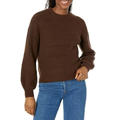 Imagen de Amazon Essentials Jersey acanalado con cuello redondo Mujer, Expresso, XS
