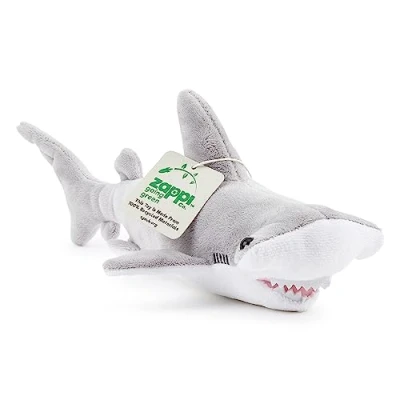 Imagen de Zappi Co Peluche 100% Reciclado de tiburón Martillo (26cm Largo) Suave, Mullido, ecológico, colección Animales para recién Nacidos Primer Hijo