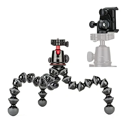 Imagen de JOBY GorillaPod 5K Soporte GripTight Kit PRO, de Aluminio para Trípode y Rótula Bola con Blocante Teléfono, Modo Paisaje o Retrato. Carga hasta 5 kg, 11 lb