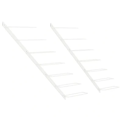 Imagen de vidaXL 2X Botellero de Pared para 7 Botellas Estantería Estante Soporte Vino Armario Cocinas Despensas Hogar Metal Blanco
