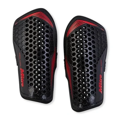 Imagen de Mitre Aircell Espinilleras de fútbol, Transpirables, protección contra Impactos, Ligeras, Talla M, Negro/Rojo