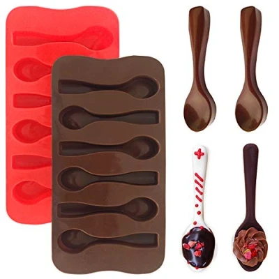 Imagen de YuCool Moldes de Silicona con forma cuchara,Molde chocolate Navidad,Molde para Bombones Navidad,fiestas, decoración navideña