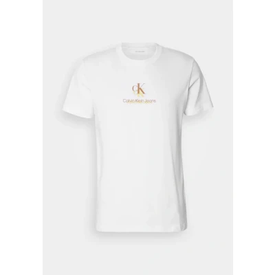 Imagen de Calvin Klein Jeans Shadow LOGO TEE Camiseta estampada, Hombre, Talla: Medium, Bright white