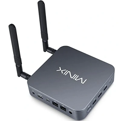 Imagen de MINIX Neo J51 C8 MAX Mini Ordenador de Aluminio, 8GB/512GB M.2 PCIe NVMe SSD Windows 11 Pro, Wi Fi6/Dual 2.5GB LAN/USB C/Triple Pantalla/4K@60Hz/Auto Power On/PXE Boot/RTC/Montaje Vesa.