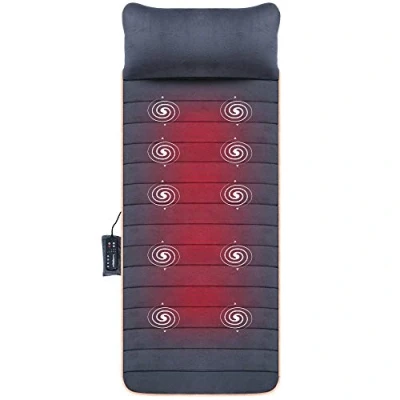 Imagen de SNAILAX Colchón de Masaje Térmico con Vibración Cojin Terapéutico 10 Motores Vibrantes, Cuerpo Completo Calor para Relajar Dolores Musculares, Dormirse