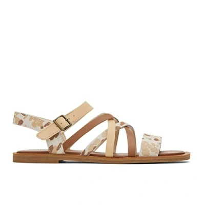 Imagen de TOMS Sephina, Sandalias Planas Mujer, Beige Abstract Cow Print, 38.5 EU