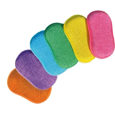 Imagen de EPONGENIO 5+1 MYBO TV Lote de 5 esponjas + 1 Doble Cara Reutilizable, Lavable a máquina, Anti arañazos y Varias Superficies, Multicolor 11 x 17 cm Visto en el televisor