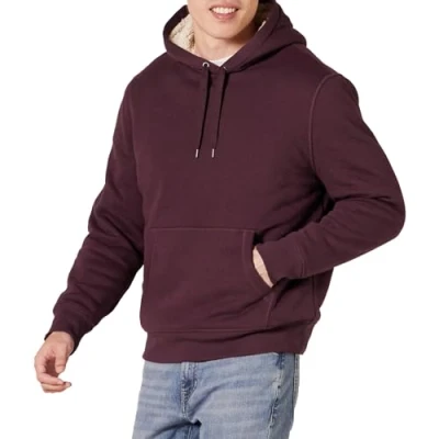 Imagen de Amazon Essentials Sudadera con Capucha y Forro Polar Hombre, Burdeos, XS