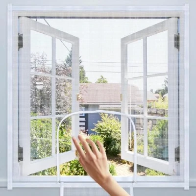 Imagen de Yuly Red protectora para gatos de tamaño personalizado, redes seguridad gatos, autoadhesiva, antimosquitos, insectos, mosquiteras, mosquitera, malla doble cremallera ventana