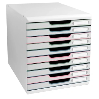 Imagen de Exacompta Ref. 314313D POP BOX Autentik Pedestal con 4 cajones para documentos A4+ Dimensiones exteriores: profundidad 34,7 x ancho 27,8 alto 26,7 cm blanco