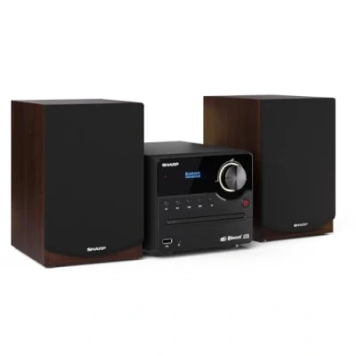 Imagen de Sharp XL B517D(BR) Microcadena Sound System estereo con radio DAB, DAB+, FM, Bluetooth, CD MP3, reproducción USB, altavoces de madera y 45W color marron