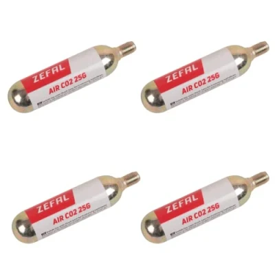 Imagen de ZEFAL Cartuchos CO2 con Rosca 25g Pack de 4 Universales 25 g