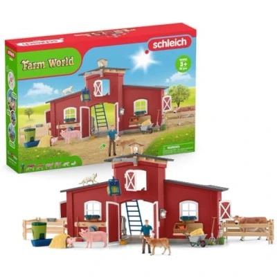 Imagen de schleich 42606 Gran granja con animales y accesorios, a partir de 3 años, FARM WORLD playset, 64 piezas