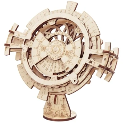 Imagen de Robotime 3D Puzzle Madera Calendario Perpetuo Kit de Construcción Maqueta Modelo Mecánico para Adultos