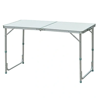 Imagen de HOMCOM Outsunny Mesa de Camping Plegable Convertible en Maleta Altura Regulable para Picnic 120x60x54 70 cm con Marco Aluminio