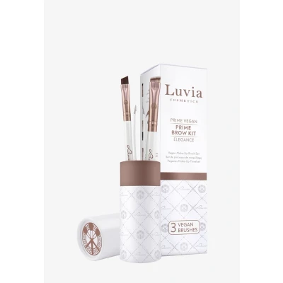 Imagen de set de pinceles maquillaje Luvia, Prime Brow Kit, para cejas, 2 cosméticos veganos con pinzas,
