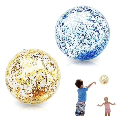 Imagen de 2 Piezas Pelota Playa,40cm Pelotas de Playa Hinchable,Pelota Hinchable,Verano Lnflables,Bola Flash Dos Colores Adecuado para Playas,Fiestas en la Piscina,Actividades al Aire Libre