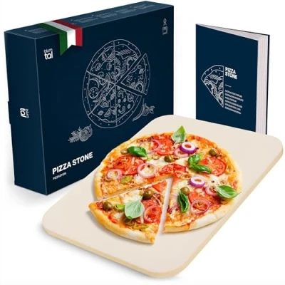 Imagen de Blumtal Piedra pizza de cordierita para Horno eléctrico y a gas horneado uniforme, base crujiente tradicional