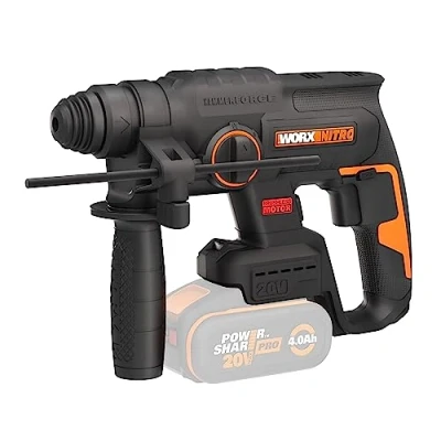 Imagen de Martillo ligero 20V Worx PowerShare WX381.9 No incluye batería ni cargador SDS Plus motor sin escobillas Caja de cartón 3 posiciones perforado y demolición